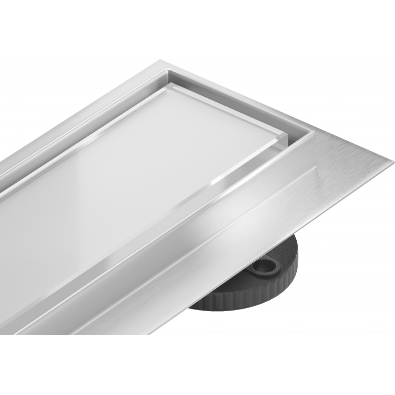 Mexen Flat 360° MGW linijinis pasukamas 90 cm nutekėjimas, baltas stiklas - 1027090-40