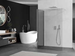 Mexen Kioto dušo sienelė Walk-in 100 x 80 cm, permatoma, chromas - 800-100-212-01-00-080