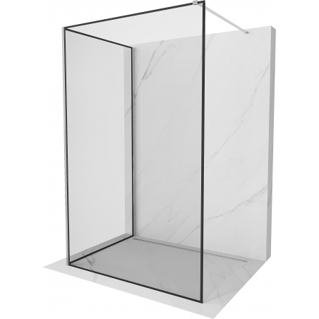 Mexen Kioto Walk-in dušo siena 120 x 100 cm, juodas raštas, chromas - 800-120-212-01-70-100