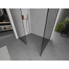 Mexen Kioto dušo sienelė Walk-in 100 x 95 cm, permatoma, šlifuoti vario atspalviai - 800-100-202-65-00-095