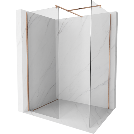 Mexen Kioto dušo sienelė Walk-in 100 x 95 cm, permatoma, šlifuoti vario atspalviai - 800-100-202-65-00-095