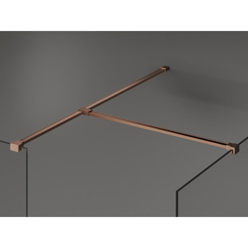 Mexen Kioto dušo sienelė Walk-in 100 x 95 cm, permatoma, šlifuoti vario atspalviai - 800-100-202-65-00-095