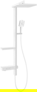 Mexen Roar paviršinis dušo komplektas su lietaus dušu ir maišytuvu, baltas - 78105-20