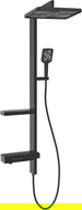 Mexen Roar paviršinis dušo komplektas su lietaus dušu ir baterija, juodas - 78105-70