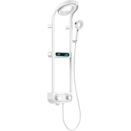 Mexen Peak viršugalvio dušo komplektas su dušo galva ir maišytuvu, LED ekranas, baltas - 78106-20