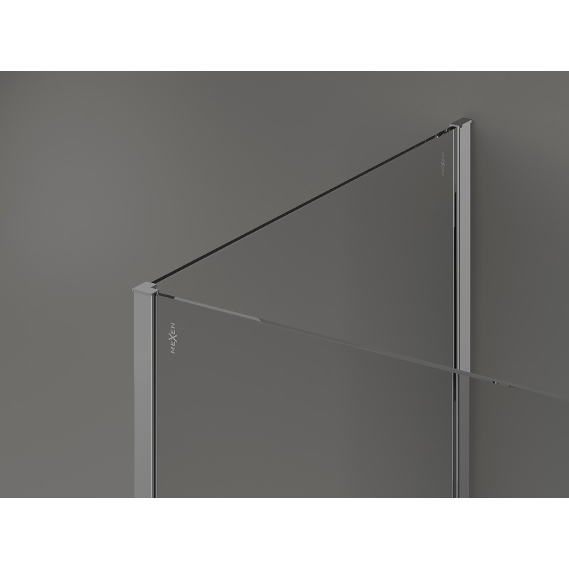 Mexen Kioto dušo sienelė Walk-in 130 x 120 cm, permatoma, chromas - 800-130-212-01-00-120