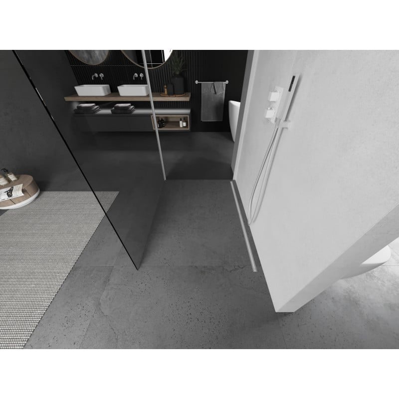 Mexen Kioto dušo siena Walk-in 125 x 120 cm, skaidri, balta - 800-125-212-20-00-120