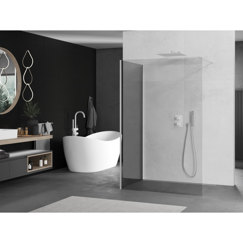 Mexen Kioto Dušo siena Walk-in 140 x 120 cm, permatoma, balta - 800-140-212-20-00-120