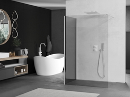 Mexen Kioto Dušo siena Walk-in 140 x 120 cm, permatoma, balta - 800-140-212-20-00-120