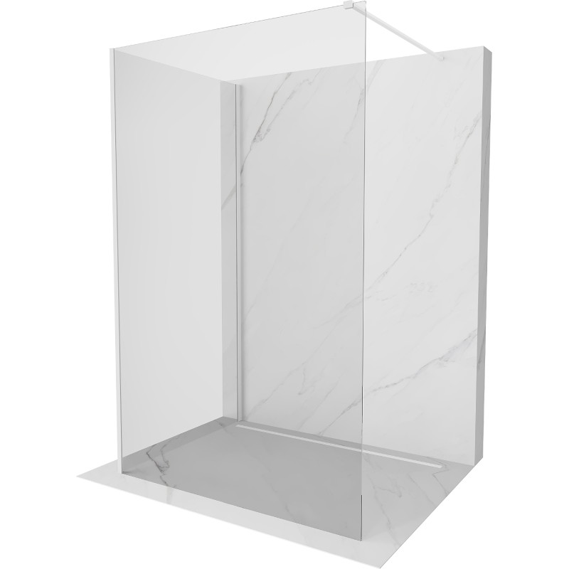 Mexen Kioto Dušo siena Walk-in 140 x 120 cm, permatoma, balta - 800-140-212-20-00-120