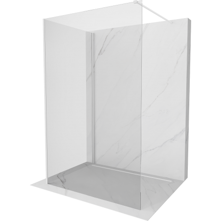 Mexen Kioto Dušo siena Walk-in 140 x 120 cm, permatoma, balta - 800-140-212-20-00-120