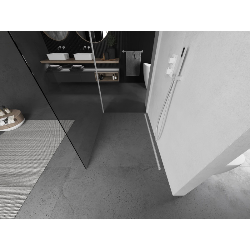 Mexen Kioto Dušo siena Walk-in 140 x 120 cm, permatoma, balta - 800-140-212-20-00-120