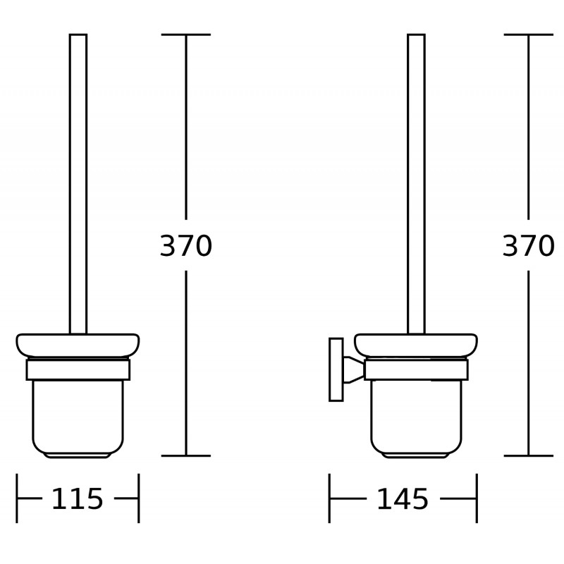 Mexen Rufo tualeto šepetys, juodas - 7050950-70
