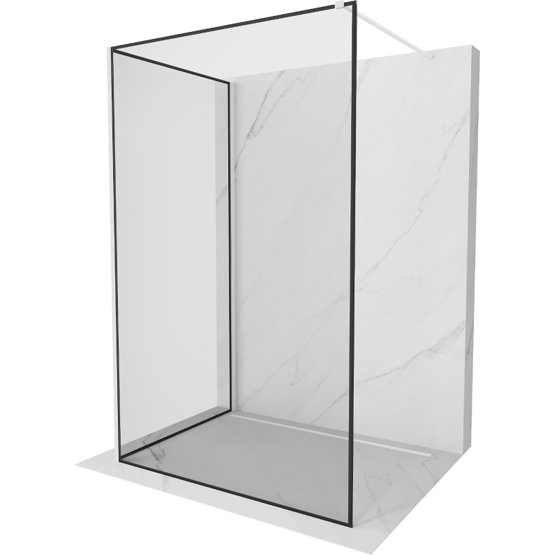 Mexen Kioto Walk-in dušo siena 90 x 80 cm, juodas raštas, balta - 800-090-212-20-70-080