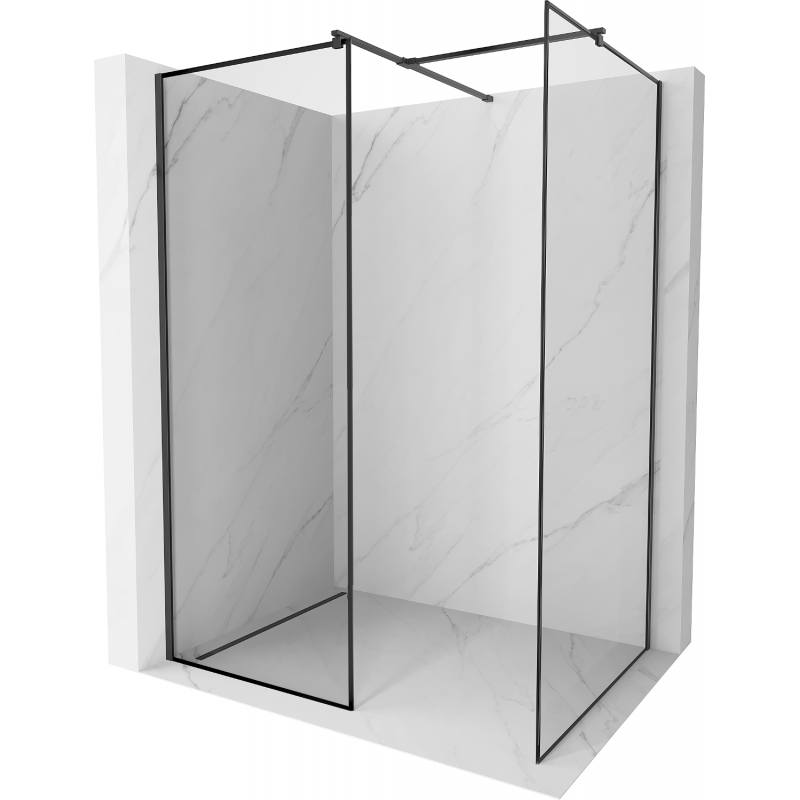 Mexen Kioto Walk-in dušo siena 70 x 70 cm, juodas raštas, juoda - 800-070-202-70-70-070