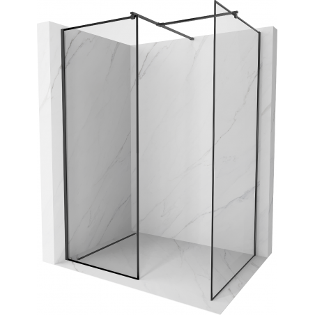 Mexen Kioto Dušo sienelė Walk-in 140 x 70 cm, juodas rėmas, juoda - 800-140-202-70-70-070