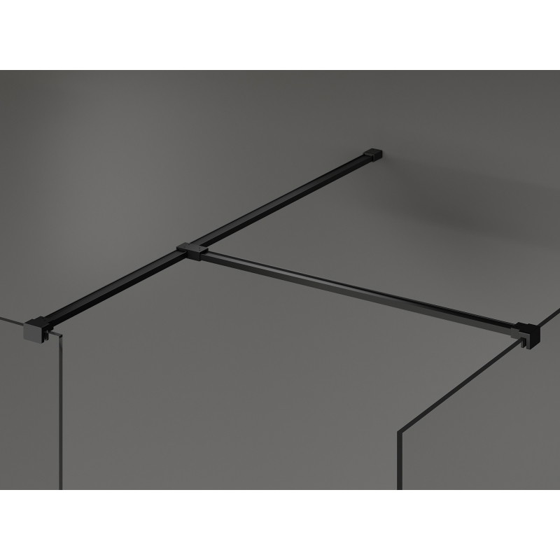 Mexen Kioto Dušo sienelė Walk-in 140 x 70 cm, juodas rėmas, juoda - 800-140-202-70-70-070