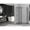Mexen Kioto dušo siena Walk-in 120 x 100 cm, juodas raštas, šukuotinis nikelis - 800-120-202-97-70-100