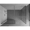 Mexen Kioto dušo siena Walk-in 120 x 100 cm, juodas raštas, šukuotinis nikelis - 800-120-202-97-70-100