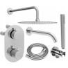 Mexen Kai DR70 įmontuojamas vonios ir dušo komplektas su 25 cm lietaus galvute, chromuotas - 77602DR70251-00