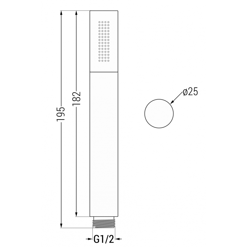 Mexen Kai DR70 paslėptas vonios ir dušo komplektas su 25 cm lietaus dušu, baltas - 77602DR70251-20