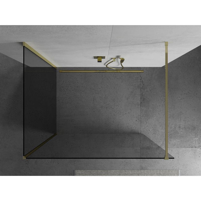 Mexen Kioto dušo siena Walk-in 120 x 80 cm, skaidri, auksinė - 800-120-212-50-00-080