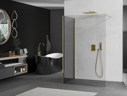 Mexen Kioto Walk-in dušo siena 140 x 80 cm, skaidri, auksinė - 800-140-212-50-00-080