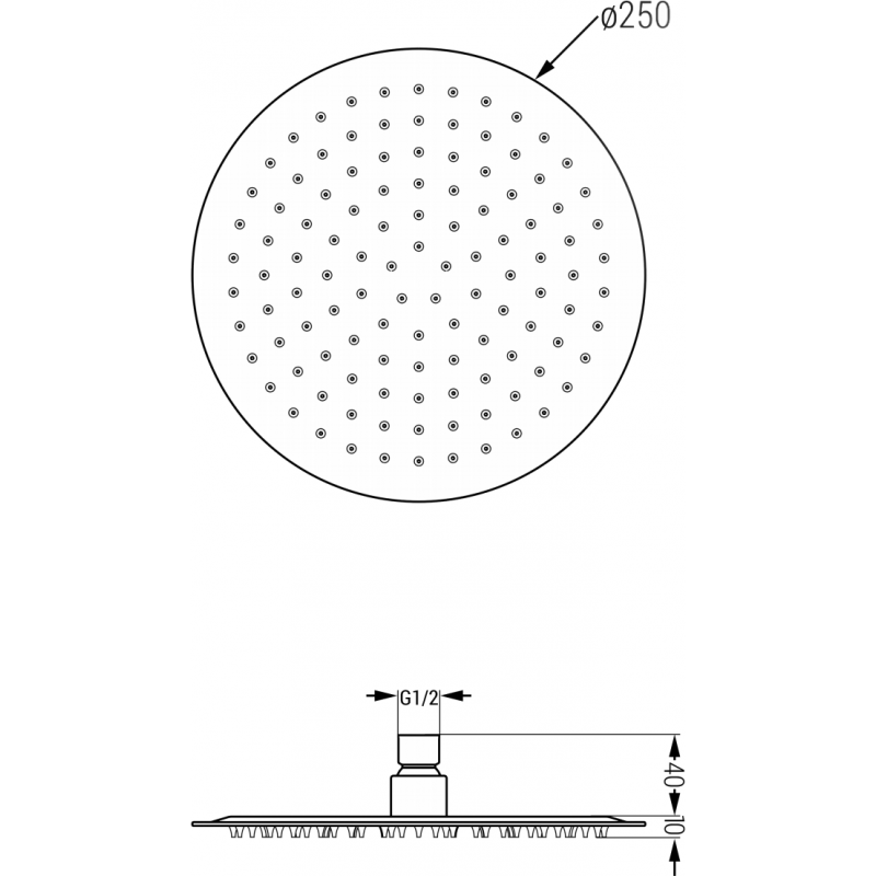 Mexen Kai DR70 paslėptas vonios ir dušo komplektas su 25 cm lietaus dušu, baltas - 77602DR70251-20