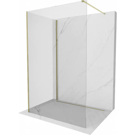 Mexen Kioto dušo siena Walk-in 130 x 85 cm, skaidrus, auksinis - 800-130-212-50-00-085