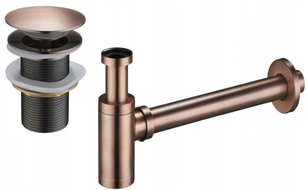 Mexen pusinis apvalus praustuvo sifonas su klik-klak kamščiu, be persipylimo, antikinė varis - 7991050-45