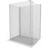 Mexen Kioto Walk-in dušo siena 135 x 80 x 30 cm, permatoma, chromuota - 800-135-080-221-01-00-030