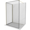 Mexen Kioto Dušo siena Walk-in 90 x 90 cm, juodas rėmas, auksinis - 800-090-212-50-70-090