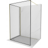 Mexen Kioto Walk-in dušo siena 90 x 90 cm, juodas raštas, auksinis - 800-090-212-50-70-090