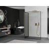 Mexen Kioto Walk-in dušo siena 90 x 90 cm, juodas raštas, auksinis - 800-090-212-50-70-090