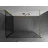 Mexen Kioto Dušo siena Walk-in 90 x 90 cm, juodas rėmas, auksinis - 800-090-212-50-70-090