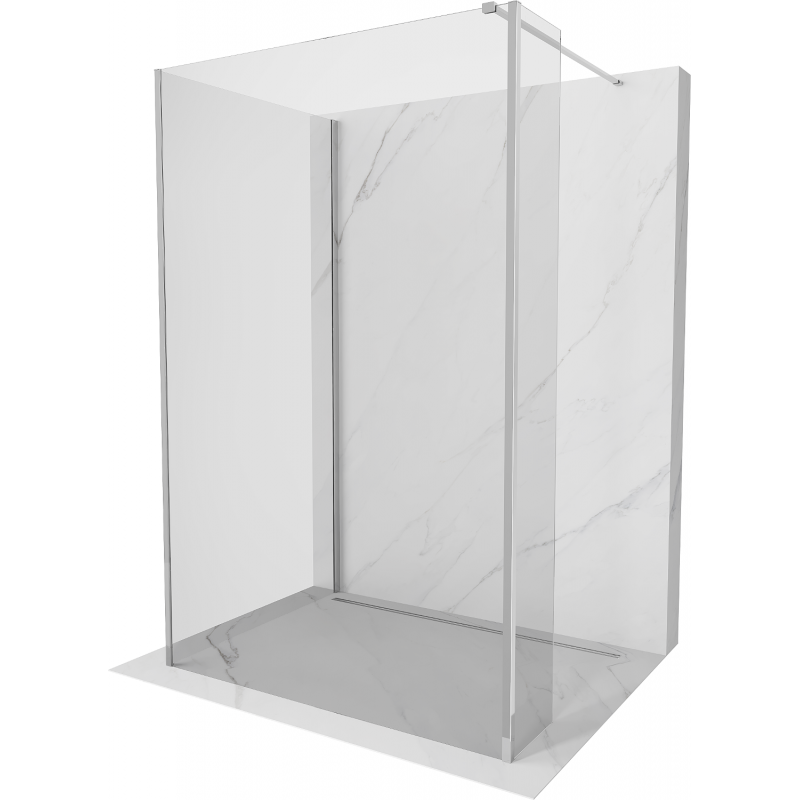 Mexen Kioto kabina dušo Walk-in 90 x 80 x 40 cm, skaidrus, chromas - 800-090-080-221-01-00-040