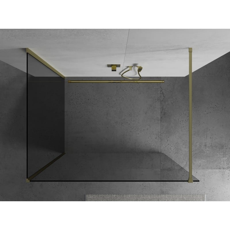 Mexen Kioto dušo siena Walk-in 120 x 100 cm, skaidri, auksinis šlifuotas - 800-120-212-55-00-100