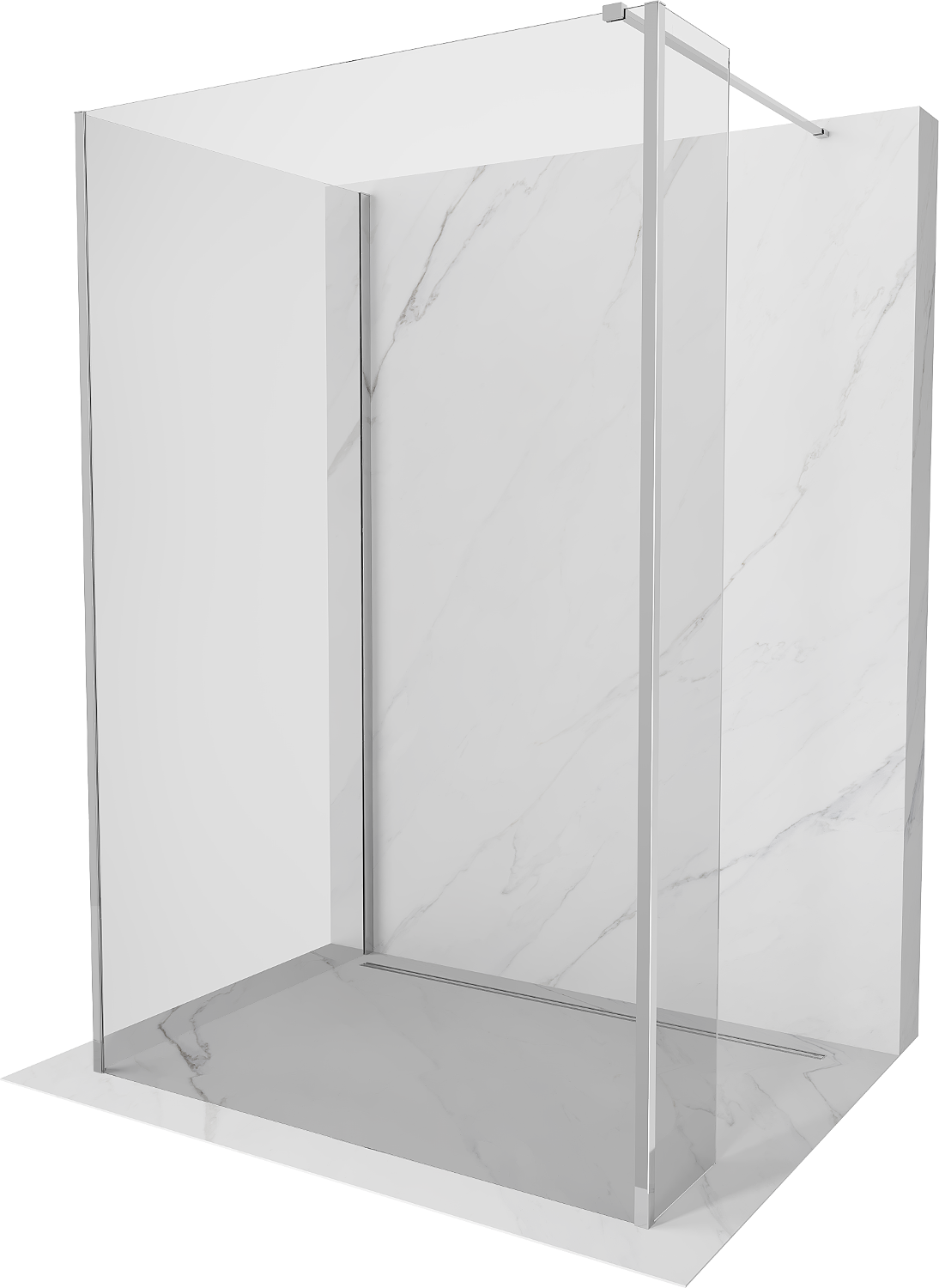 Mexen Kioto walk-in dušo siena 135 x 90 x 40 cm, skaidrus, chrom - 800-135-090-221-01-00-040