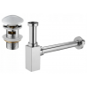 Mexen pusiau sifonas kvadratinis su keramikinio paspaudimo mechanizmu, su persipylimu, chromo/baltas - 7992060-02