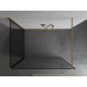 Mexen Kioto Dušo pertvara Walk-in 90 x 80 cm, juodas rėmas, auksinis šepečiu valytas - 800-090-212-55-70-080