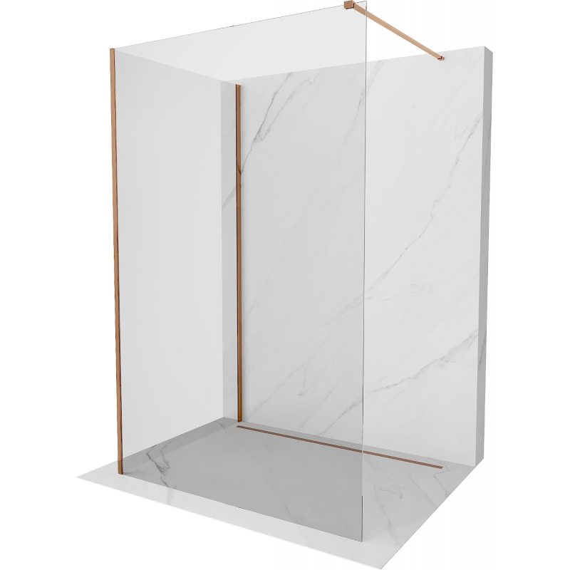 Mexen Kioto dušo siena Walk-in 120 x 85 cm, skaidrus, rožinis auksas - 800-120-212-60-00-085