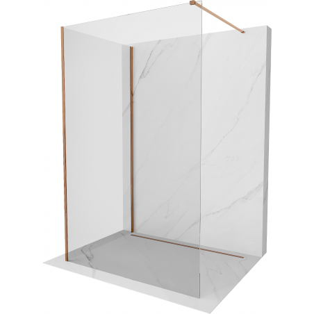 Mexen Kioto dušo pertvara Walk-in 120 x 115 cm, skaidri, rausvas auksas - 800-120-212-60-00-115