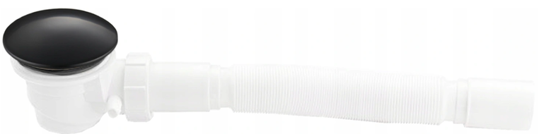 Mexen sifonas dušo padėklui su sėsdintuvu, juodas - 49000-70