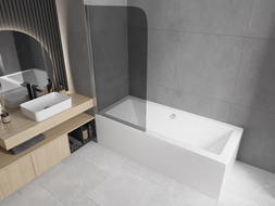 Mexen Felix vonios ekrano 1 sparno 70 x 140 cm, grafitas, chromas - 890-070-001-01-40