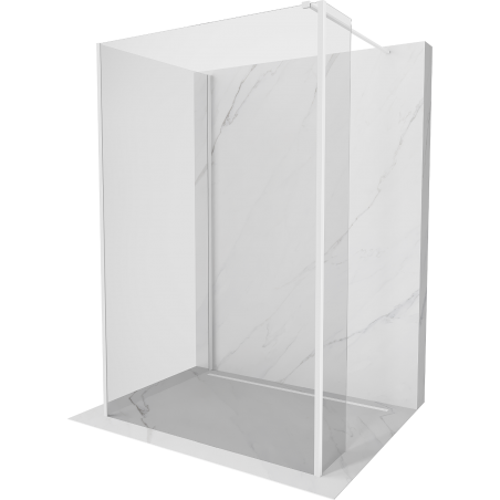 Mexen Kioto dušo sienelė Walk-in 135 x 80 x 30 cm, permatoma, balta - 800-135-080-221-20-00-030