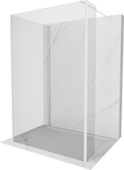 Mexen Kioto dušo sienelė Walk-in 135 x 80 x 30 cm, permatoma, balta - 800-135-080-221-20-00-030
