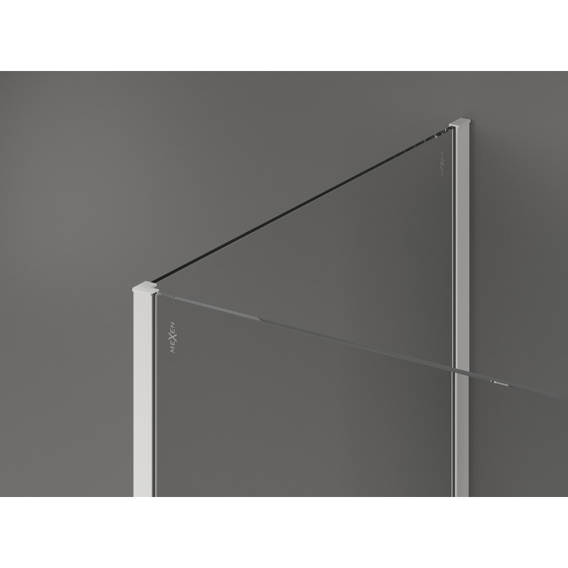 Mexen Kioto dušo sienelė Walk-in 135 x 80 x 30 cm, permatoma, balta - 800-135-080-221-20-00-030