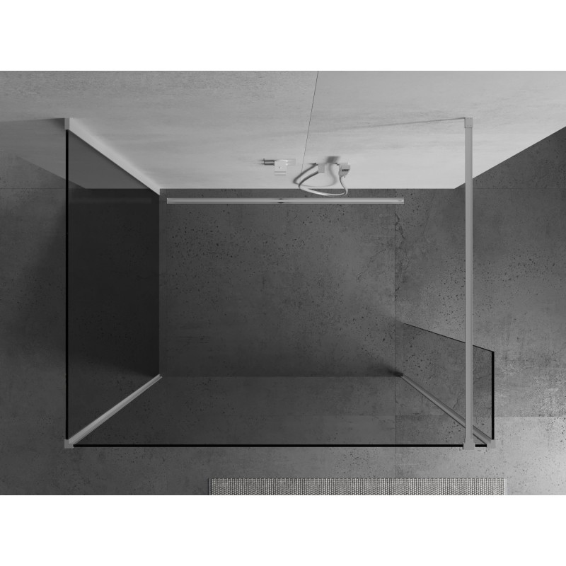 Mexen Kioto dušo sienelė Walk-in 135 x 80 x 30 cm, permatoma, balta - 800-135-080-221-20-00-030