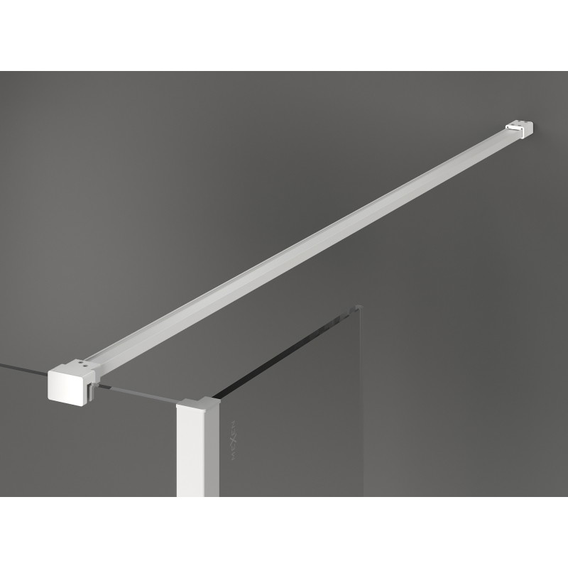 Mexen Kioto dušo sienelė Walk-in 135 x 80 x 30 cm, permatoma, balta - 800-135-080-221-20-00-030