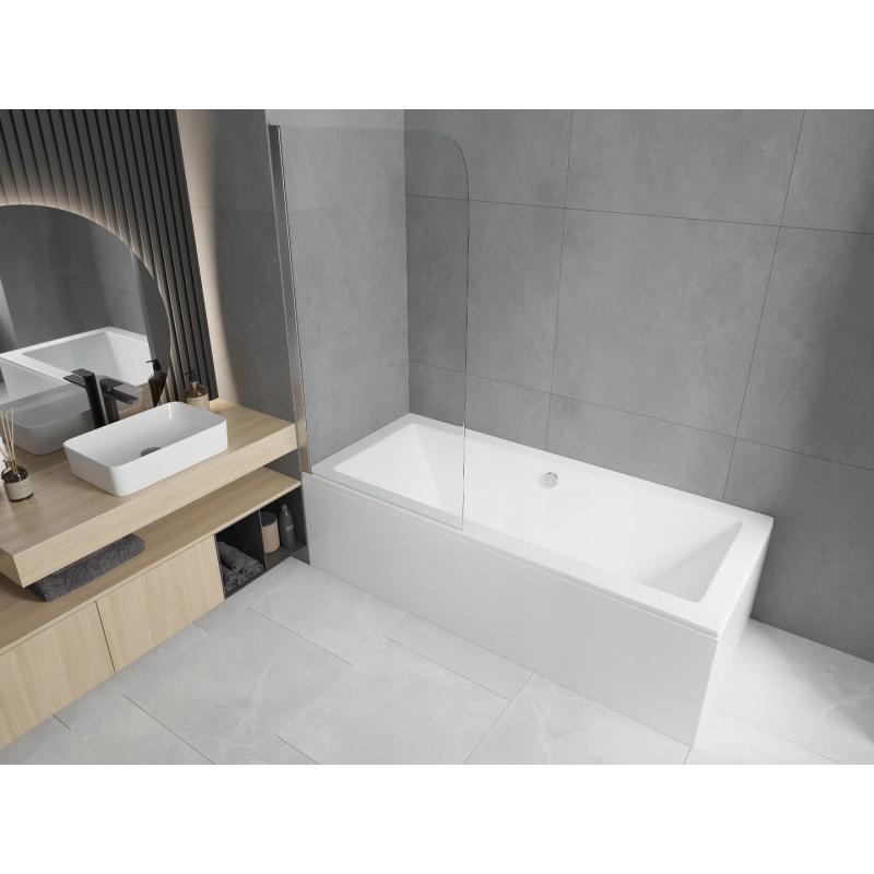 Mexen Felix vonios širmos 1-duris 80 x 140 cm, permatomas, chromuotas - 890-080-001-01-00